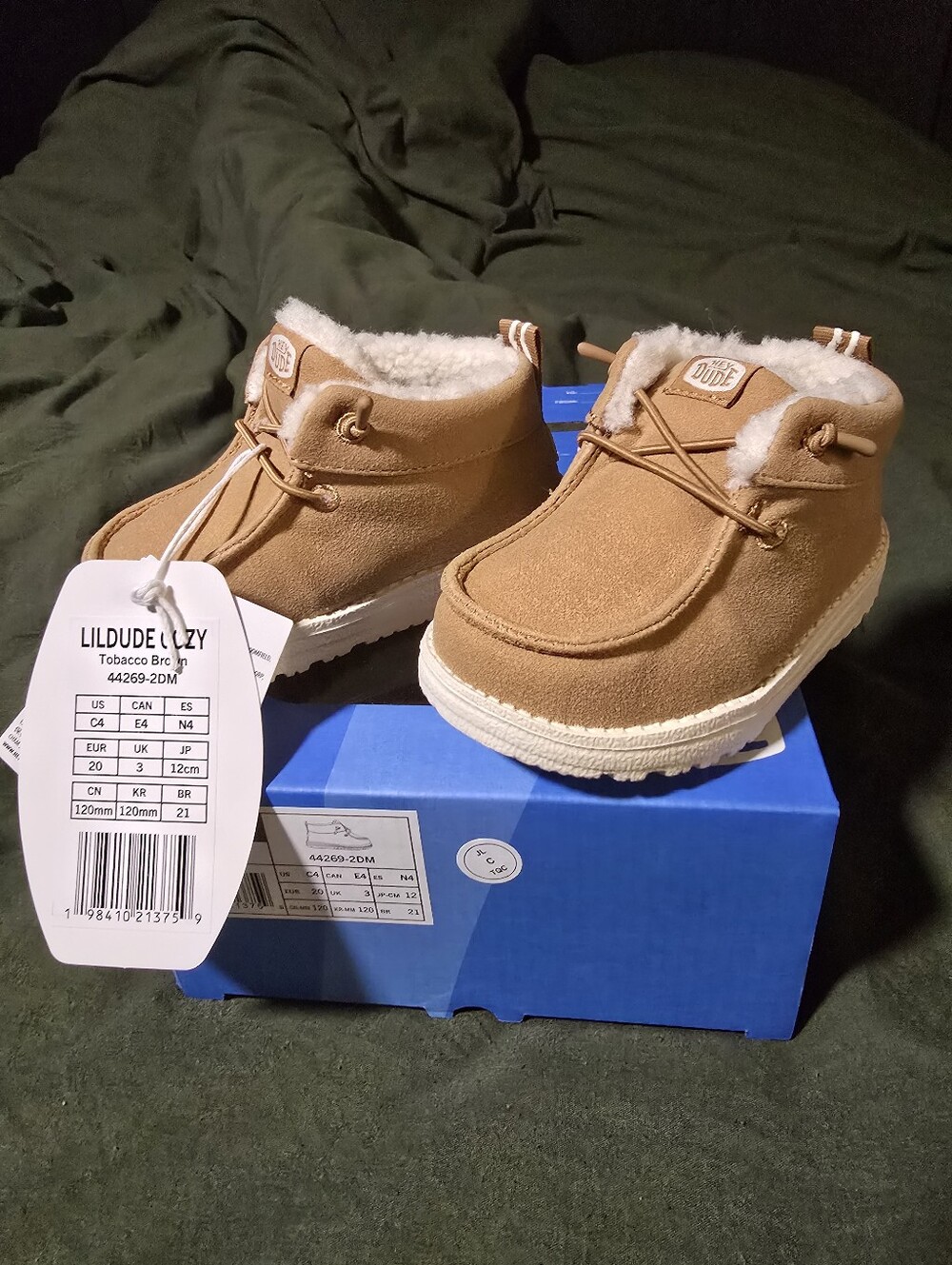 Kids Little Dude Tobacco Brown Fleece-Lined Boots